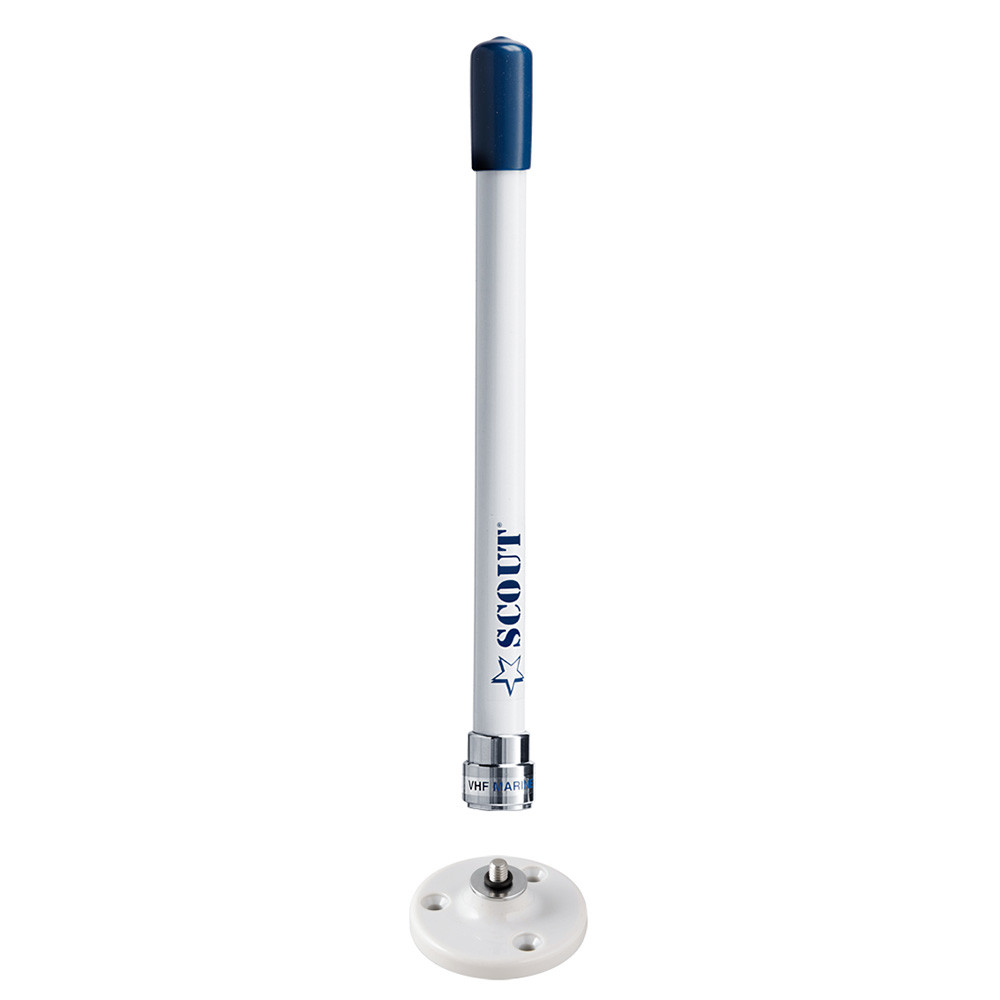 Scout 9" Stubby White VHF Antenna w\/Quick Mount Includes 5M RG-58, Mount  Integrated Connector KS-10 [PF AN NVHF00025]