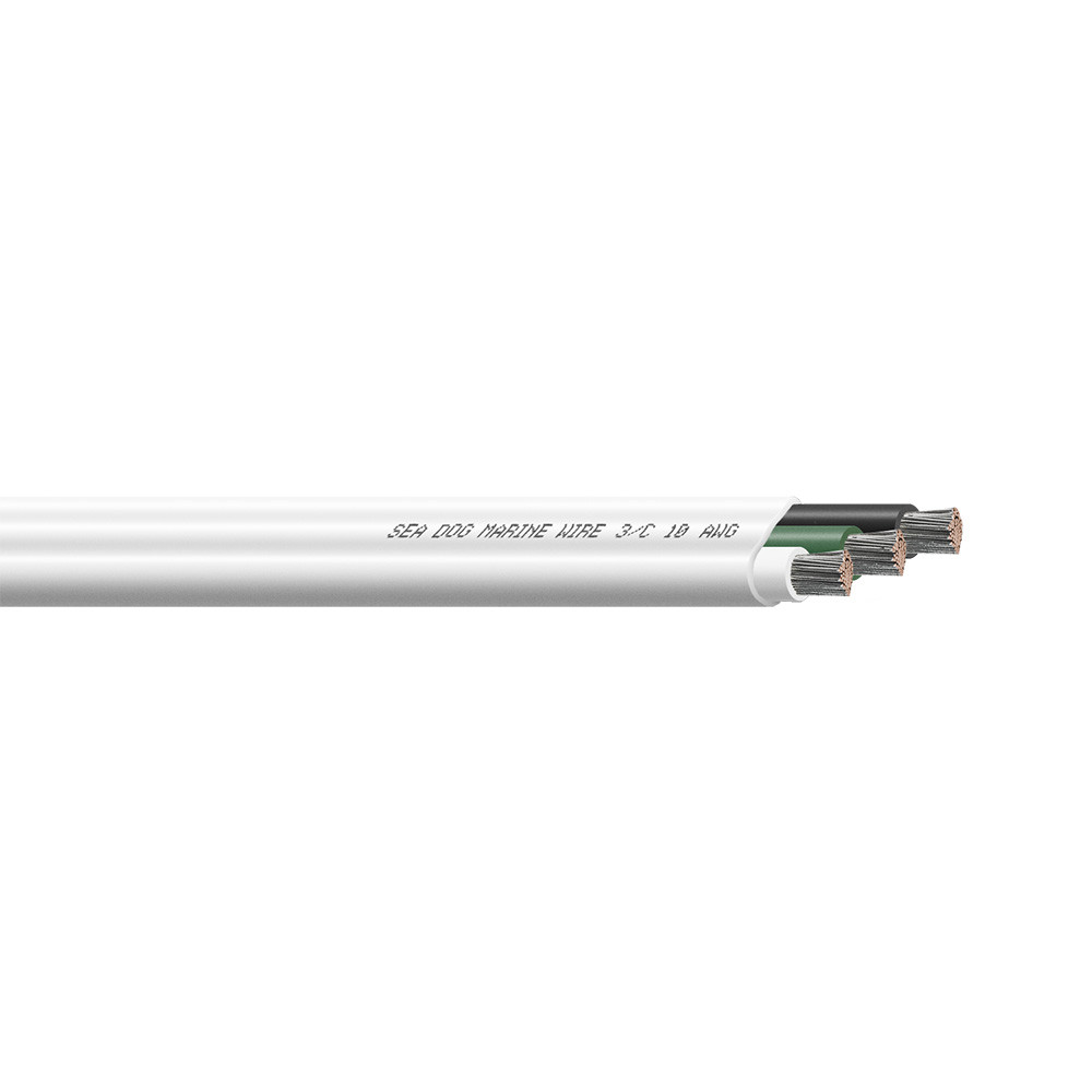 Sea-Dog 10\/3 AWG Flat Triplex Wire - White\/Green\/Black - 100' [8010302]