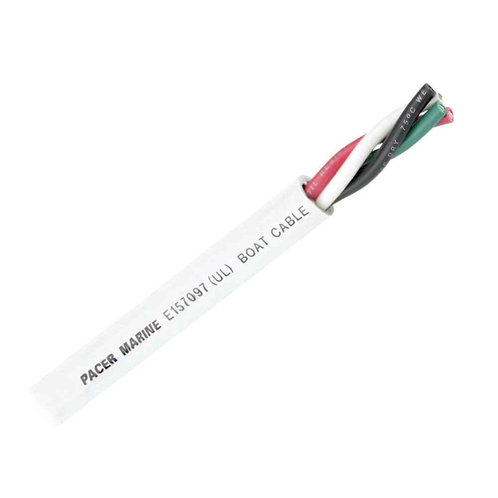 Pacer Round 4 Conductor Cable - 100' - 16/4 AWG - Black, Green, Red &amp; White