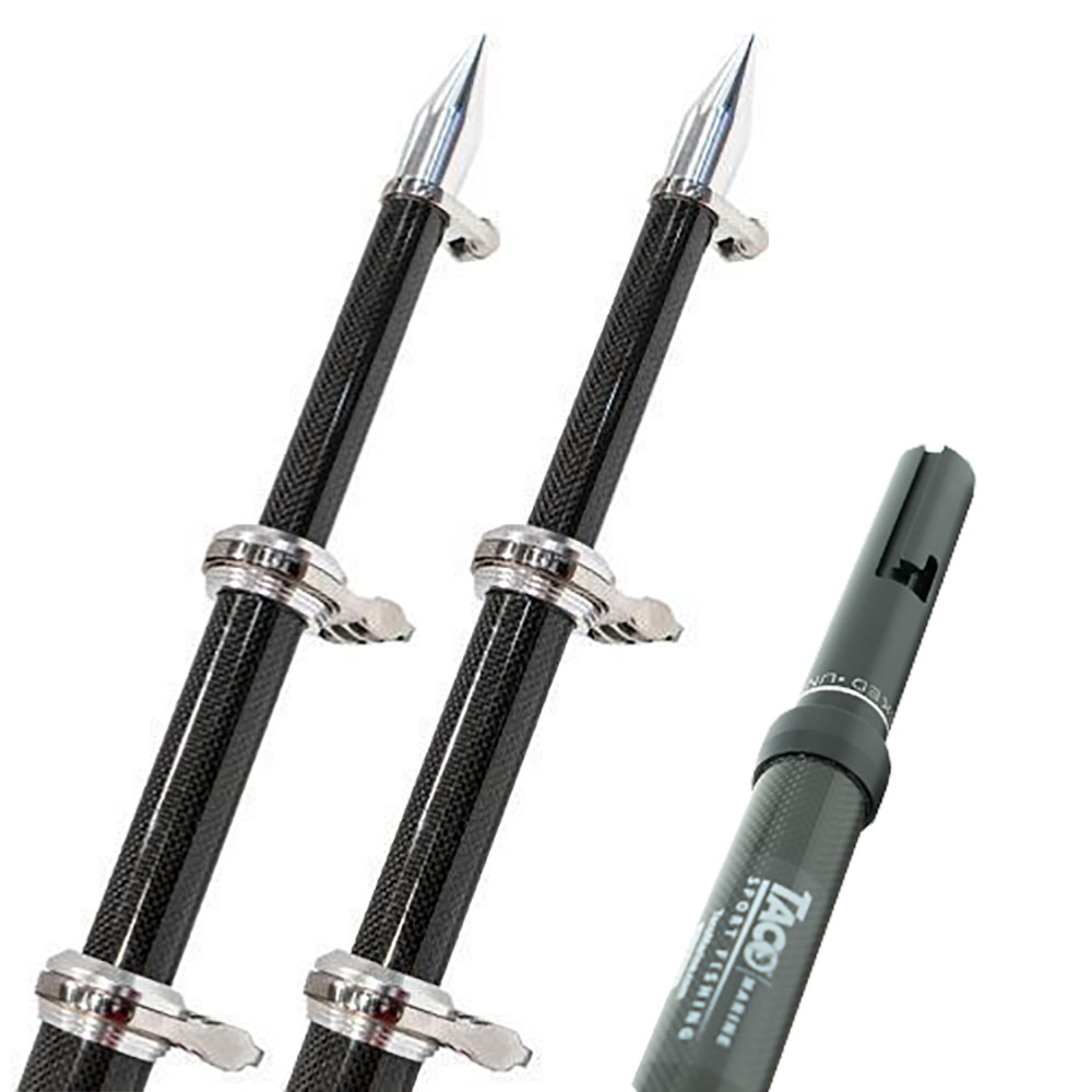 TACO 20' Carbon Fiber Twist &amp; Lock Outrigger Poles f/GS-450, GS-500 &amp; GS-1000 Bases - Black