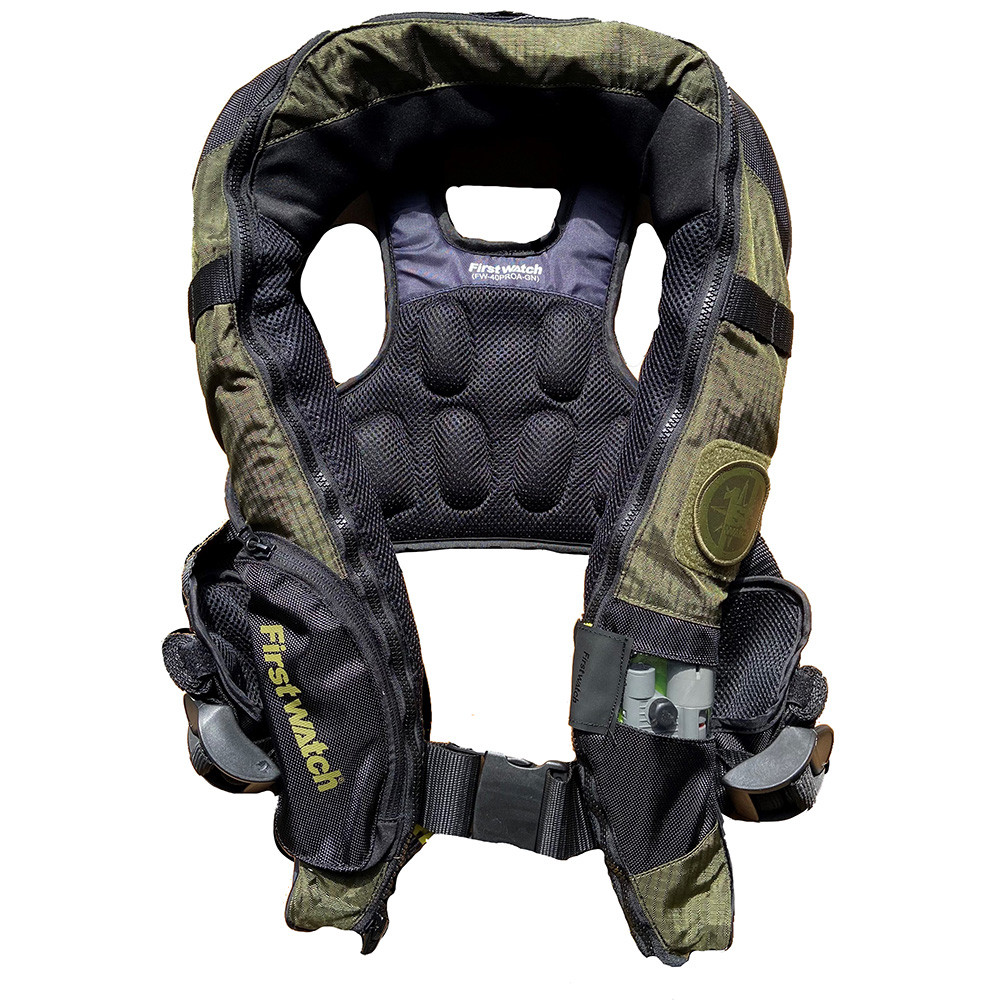 First Watch Auto/Manual Convertible 38G Inflatable PFD - Green