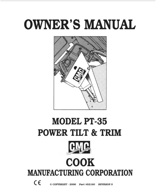 Cmc Marine Llc Pt-35 Owners Manual 52160