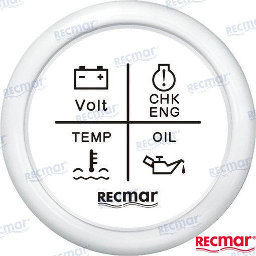 Recambios Marinos 4 Led Alarm Gauge 12V/24V Wht Recky79303