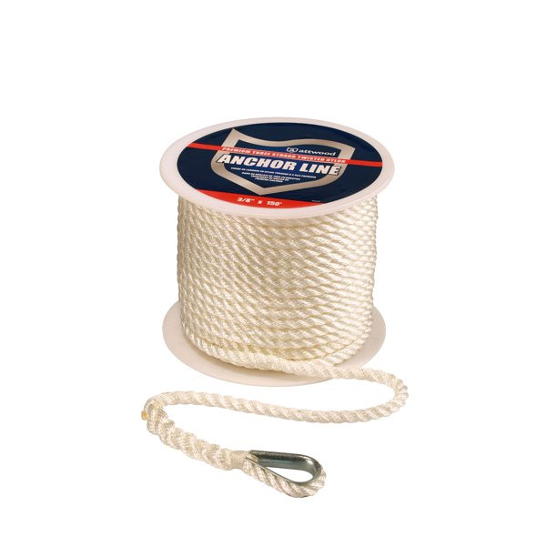 Attwood Marine 3/8X150' Anchor Line Wht 11708-1