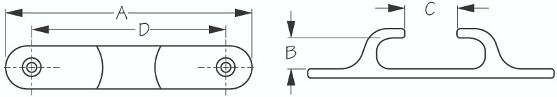 Sea-Dog Line Ss Straight Chock 5" 060200-1