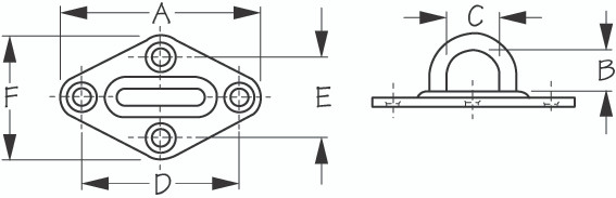 Sea-Dog Line Ss Diamond Eye Plate - 3-3/16" 089603-1