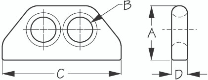 Sea-Dog Line Al Bow Eye Weld-On Doubl Eye 079720