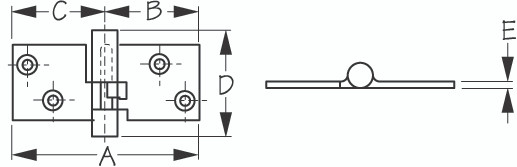 Sea-Dog Line Ss Take-Apart Hinge - Locking 205276