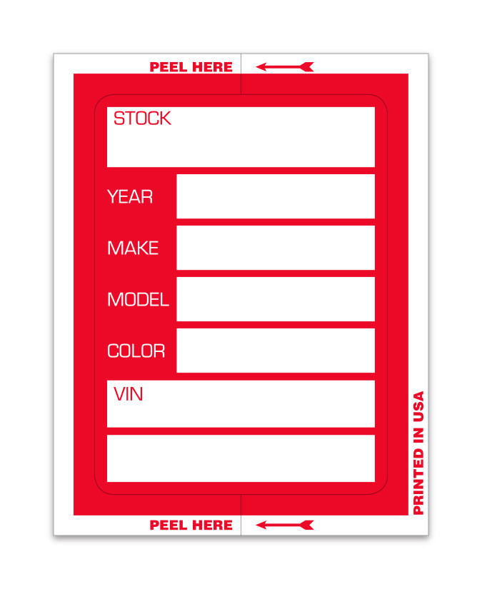 Automotive Service Products Stock Ticket Large Red 422-L