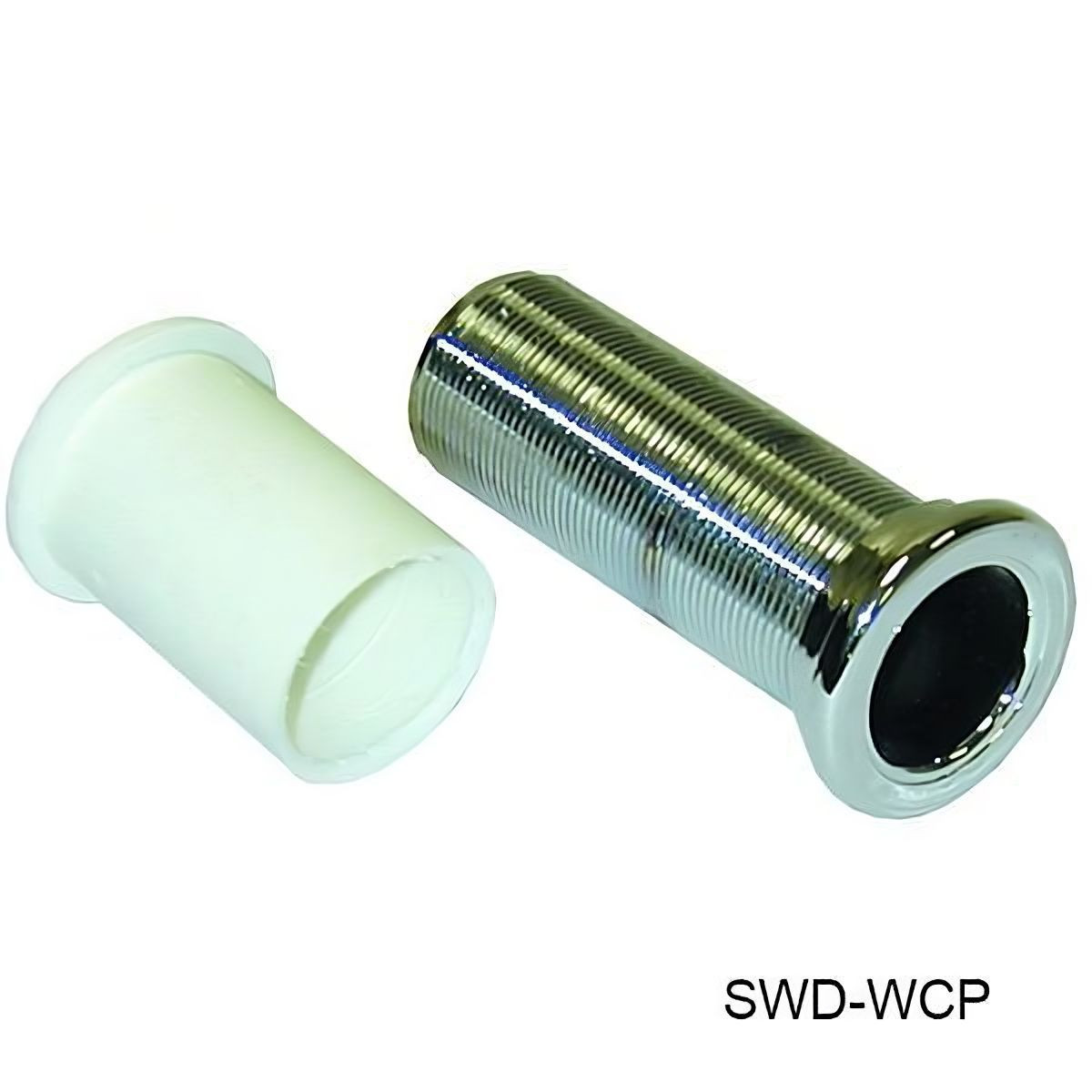 T.H. Marine Splashwell Drain-Chr/White Swd-3Wcp-Dp