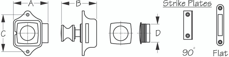 Sea-Dog Line Strike Plate For Rim Latches 224320