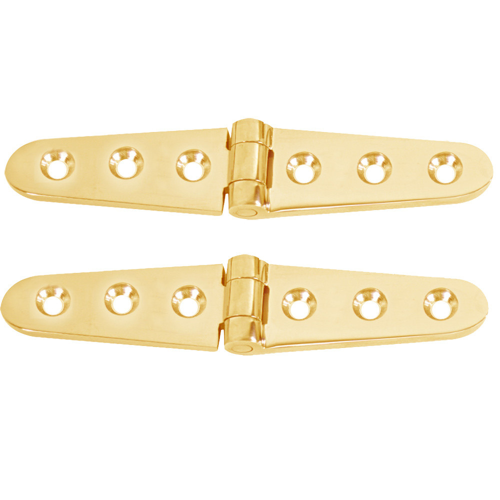 Whitecap Strap Hinge - Polished Brass - 6" x 1-1\/8" - Pair [S-0605BC]