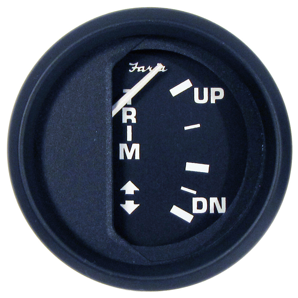 Faria Euro Black 2" Trim Gauge f\/ Johnson\/Evinrude\/Suzuki Outboard [12827]