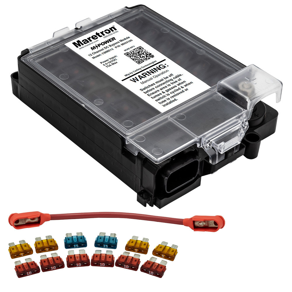 Maretron 12 Circuit Bypass Module NMEA 2K w/Fuse Pack &amp; Jumper Wire
