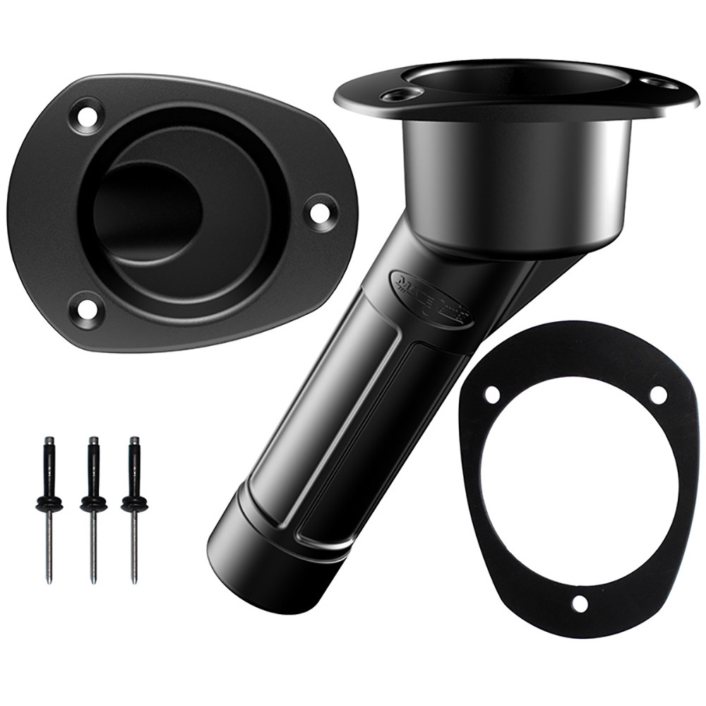 Mate Series Plastic Rod  Cup Holder 30 Closed w\/Oval Top f\/Kayaks - Black [P2030BK]