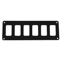 Pacer Switch Panel - 6 Switch &amp; 1 Row - 8" x 2.75" - Black Powder Coated Aluminum