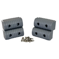 Caliber BunkWrap End Cap 2x4" Grey Accessory Kit w/Stainless Steel Hardware *4-Pack