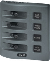 Blue Sea Weather Deck Panel 12v 4 Gang Switch Panel