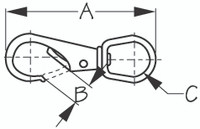 Sea-Dog Line Brass Swivel Eye Snap Size - 3 139133-1
