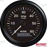 Recambios Marinos Tach 10/100 - 0/6000 Rpm Blk Recky07205