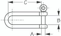 Sea-Dog Line Ss (316) Long D Shackle 3/16" 147154-1
