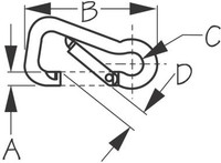 Sea-Dog Line Ss Asymmetrical Snap 4" 150100-1