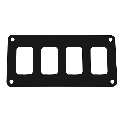 Pacer Switch Panel - 4 Switch &amp; 1 Row - 5.5" x 2.75" - Black Powder Coated Aluminum