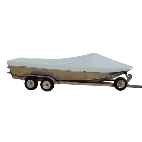 Sun-DURA&reg; Styled-to-Fit Boat Cover f/19.5' Sterndrive Aluminum Boats w/High Forward Mounted Windshield - Grey