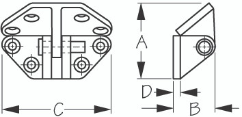 Sea-Dog Line Ss Hatch Hinge Angle Base 205282-1