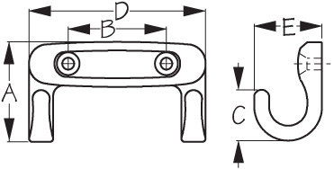 Sea-Dog Line Ss Coat Hook 2 671492-1