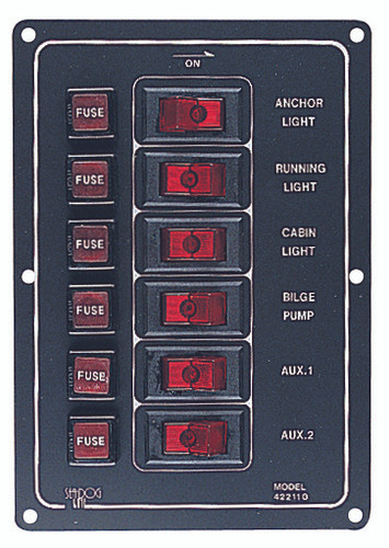 Mcdurmon Distributing Alum Switch Panel Six Switch 422110-1