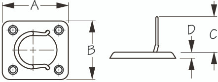 Sea-Dog Line Ss Surface Mount Lift Ring 221830-1