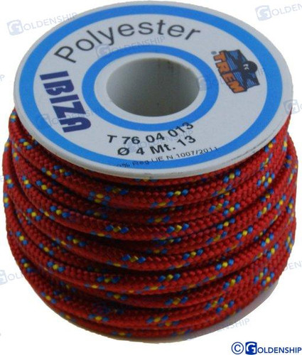 Recambios Marinos Poly Braided Rope 4 Mm Red Gs60159