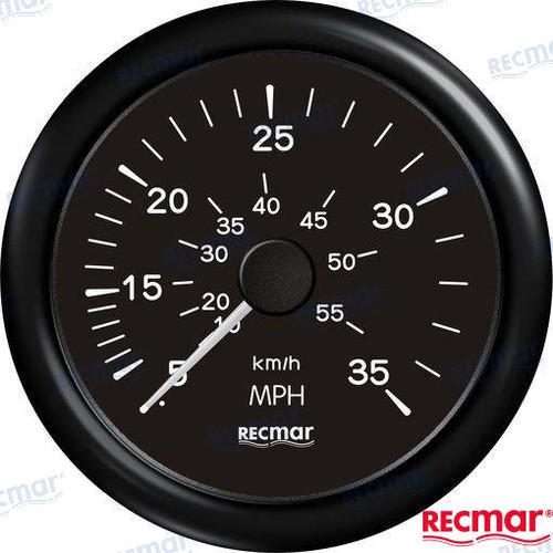 Recambios Marinos Speedometer 0/35 Mph Black Recky18204