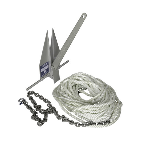 Lewmar 7LB LFX Anchoring Kit with 10ft G4 1/4in Chain 150ft 1/2in 8-Plait Line