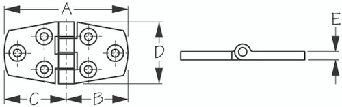 Sea-Dog Line Ss Door Hinge 1-1/2"X3" 205410-1