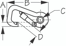 Sea-Dog Line Locking Asym Snap W/Eye 4-3 /4 150128