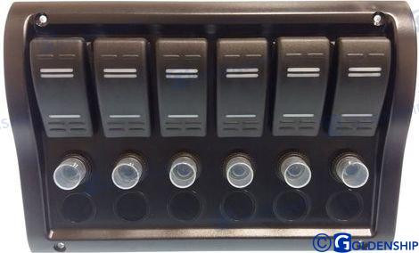 Recambios Marinos 6 Gang Waterproof Switch Panel Gs11177