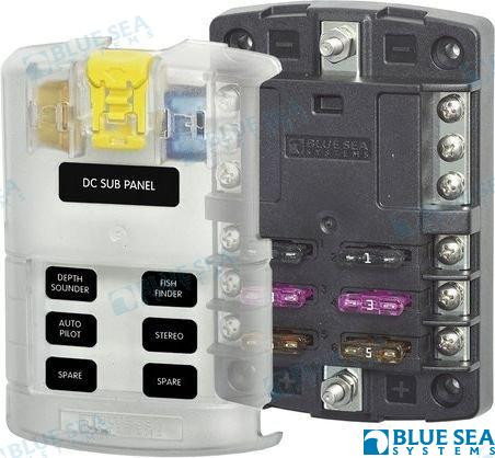 Recambios Marinos Fuse Block Ato 6 Circuit W/Grd Bs5025