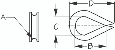 Sea-Dog Line Ss Light Pattern Thimble 5/16" 171208