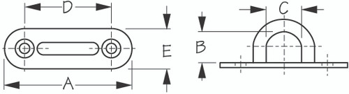 Sea-Dog Line Ss Oblong Eye Plate 3-1 /8" 089703-1