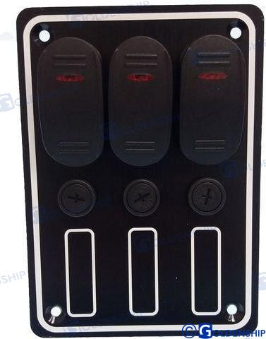 Recambios Marinos 3 Gang Waterproof Switch Panel Gs11194
