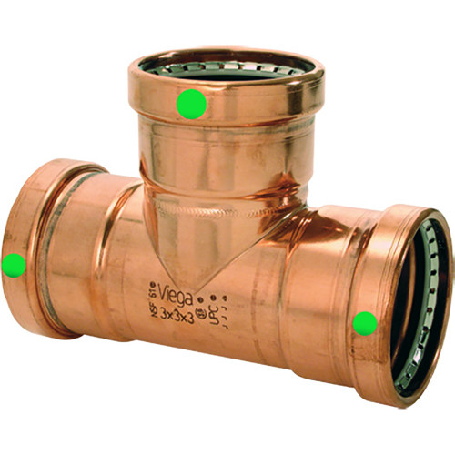 Viega ProPress 2-1\/2" Copper Tee - Triple Press Connection - Smart Connect Technology [20683]