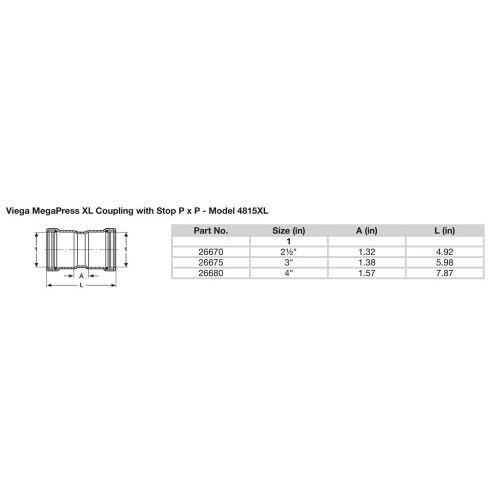 Viega MegaPress 2-1\/2" Carbon Steel Coupling w\/Stop w\/FMK Double Press Connection - Smart Connect Technology [26670]