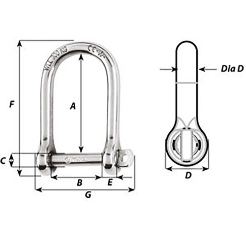 Wichard Self-Locking Large Shackle - Diameter 5mm - 3\/16" [1262W]