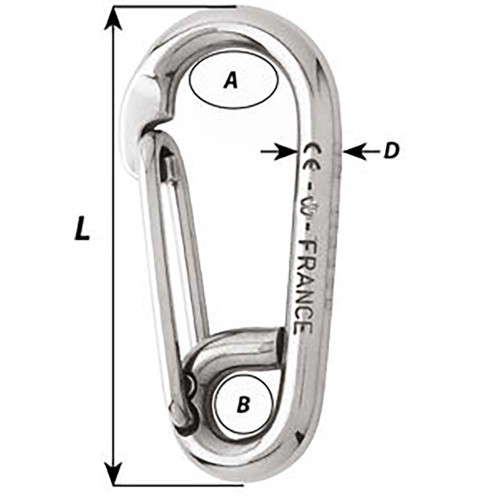 Wichard Symmetric Carbine Hook - Length 60mm - 1\/4" [2313W]