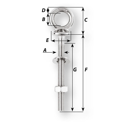 Wichard Eye Bolt - M10 x 150mm - Length 100mm [6495W]