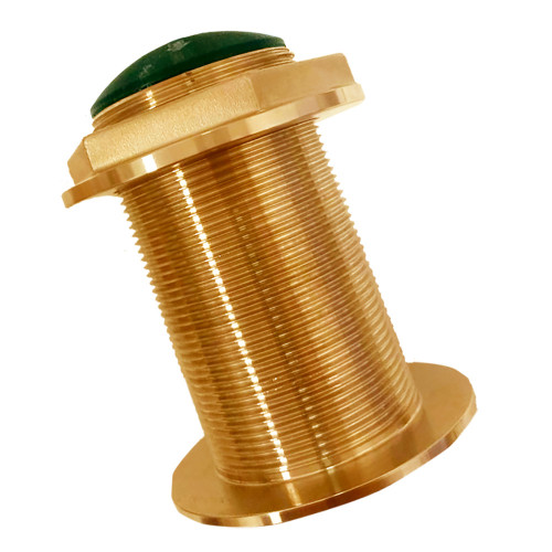 Echonautics Bronze Low-Profile Thru-Hull Medium-Frequency CHIRP Transducer - 300W, 18&deg; Tilt, 95-155kHz