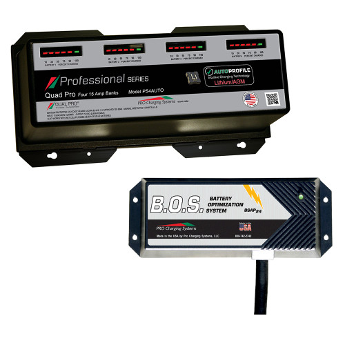 Dual Pro PS4 Auto 4 Bank Battery Charger w\/3 Bank B.O.S. [PS4AUTO\/BOS12V3]