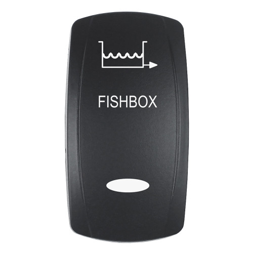 Pacer Actuator - 'FISHBOX' f\/V Series Contura Switches - Black - Laser Etched (Top\/Bottom Light) [EV2LE-FBX]
